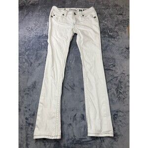 Miss Me Jeans Women’s Straight Size 29 JP4369STW-2 White Studded Rhinestone